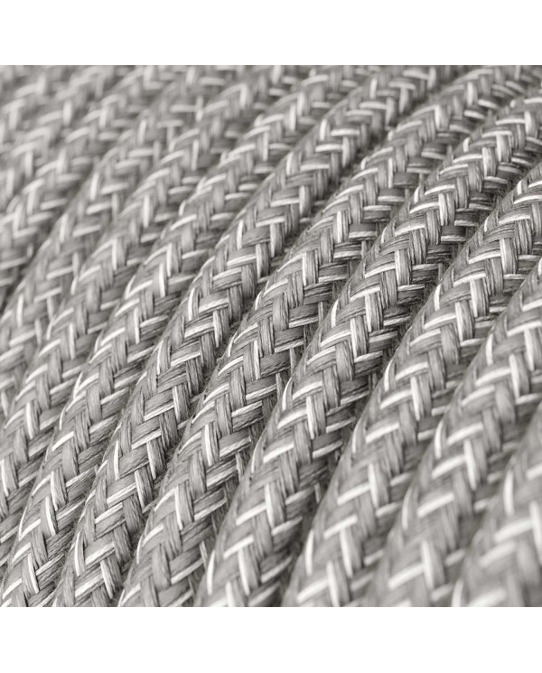 Cavo tessile Grigio Melange in lino - L'Originale Creative-Cables - RN02 rotondo 2x0,75mm / 3x0,75mm