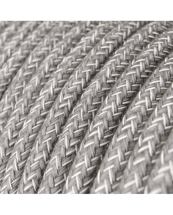 Cavo tessile Grigio Melange in lino - L'Originale Creative-Cables - RN02 rotondo 2x0,75mm / 3x0,75mm