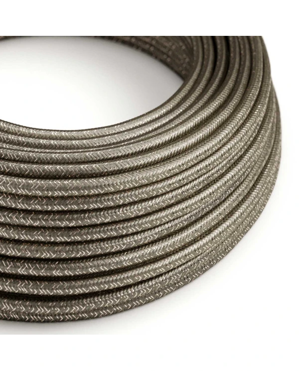 Cavo tessile di colore Grigio lucido e glitterato - L'Originale Creative Cables, per valorizzare le tue luci - RL03