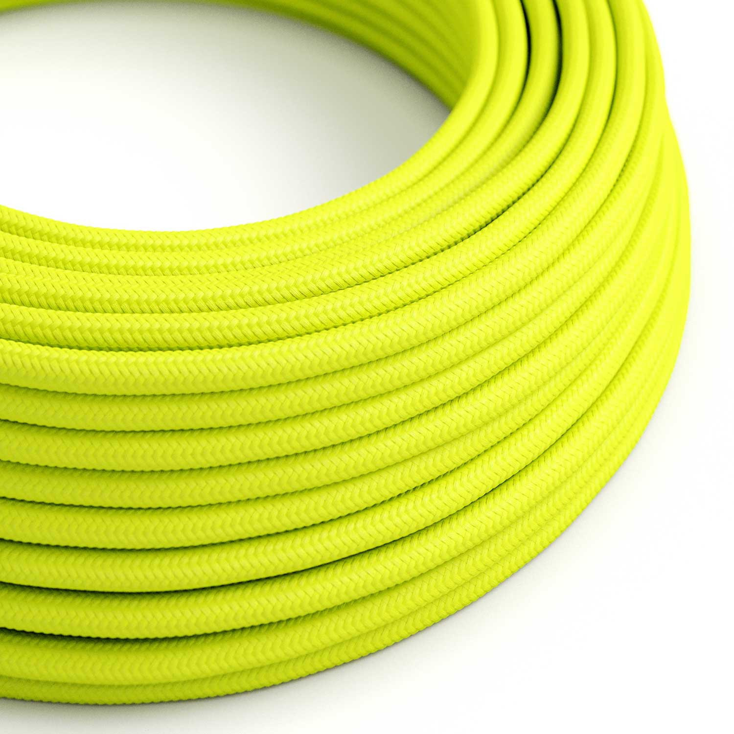 Cavo tessile Giallo Fluo lucido - L'Originale Creative-Cables - RF10 rotondo 2x0,75mm / 3x0,75mm
