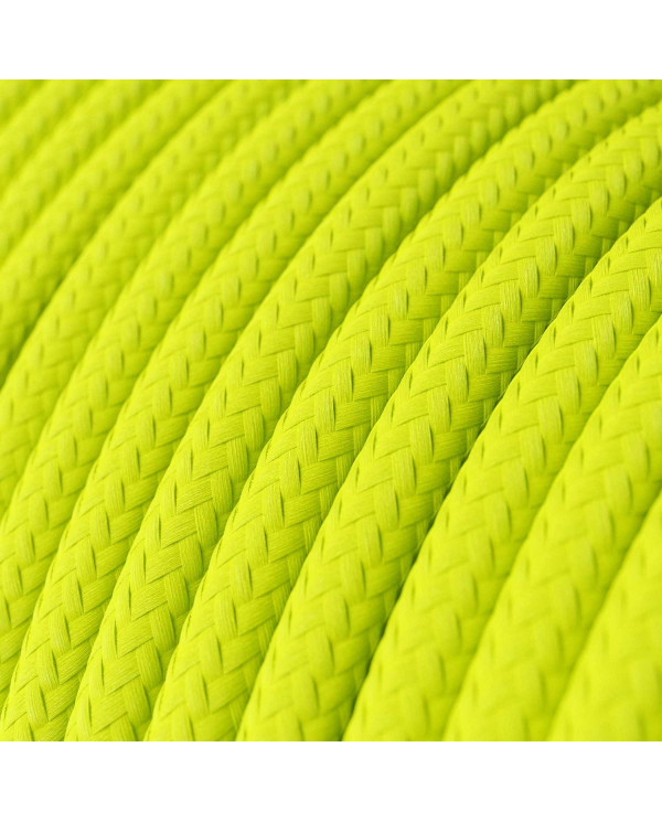Cavo tessile Giallo Fluo lucido - L'Originale Creative-Cables - RF10 rotondo 2x0,75mm / 3x0,75mm