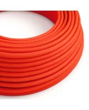 Corda elettrica in tessuto lucido Arancione Fluo - L'Originale Creative Cables, per impianti a vista di design - RF15