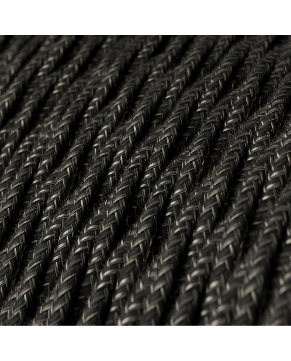 Cavo tessile Grigio Antracite Melange in lino - L'Originale Creative-Cables - TN03 trecciato 2x0,75mm / 3x0,75mm