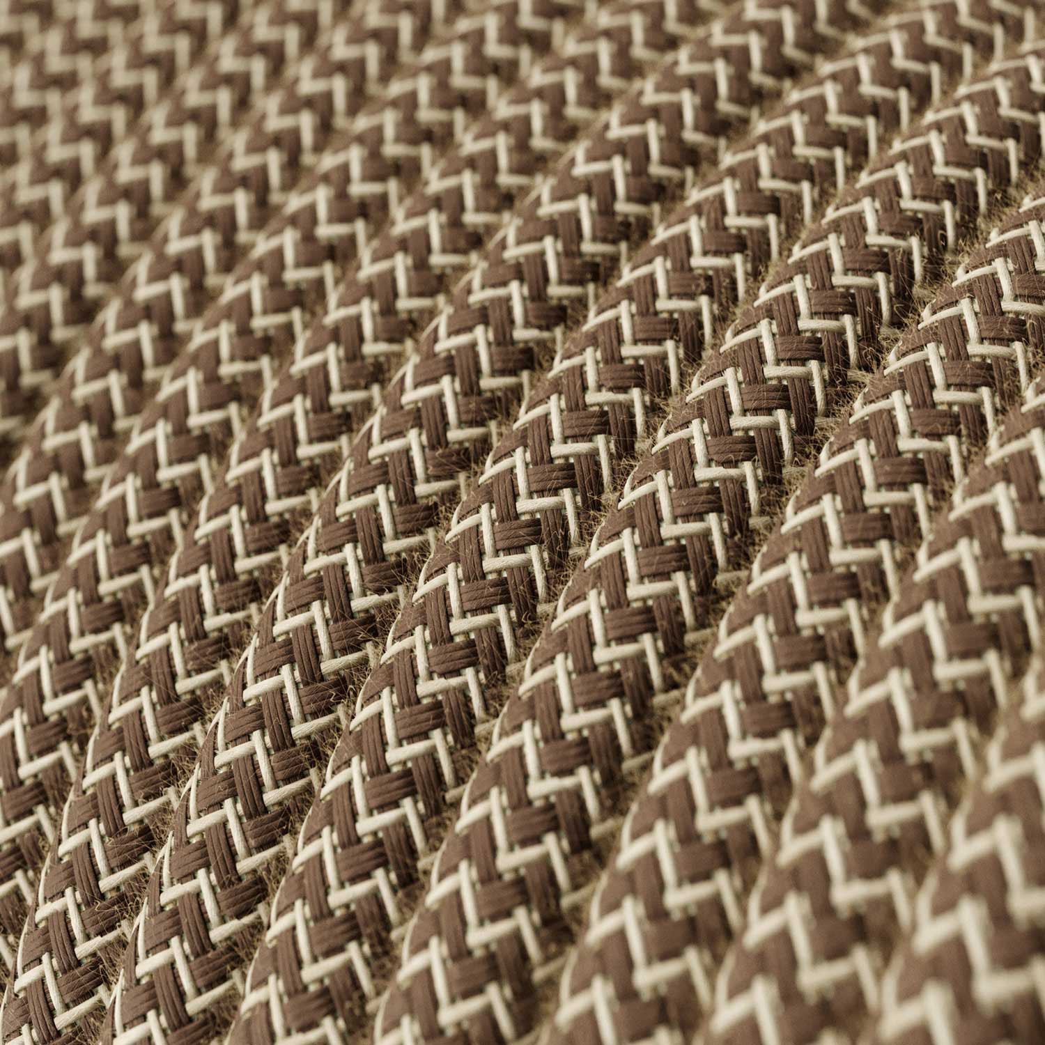 Cavo tessile Corteccia e Beige ZigZag - L'Originale Creative-Cables - RD73 rotondo 2x0,75mm / 3x0,75mm