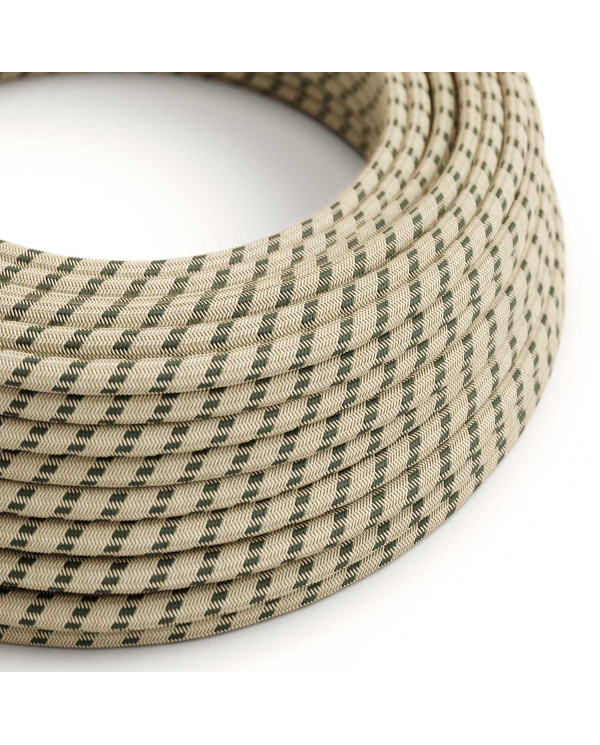 Cavo tessile Grigio Antracite e Beige Stripes - L'Originale Creative-Cables - RD54 rotondo 2x0,75mm / 3x0,75mm