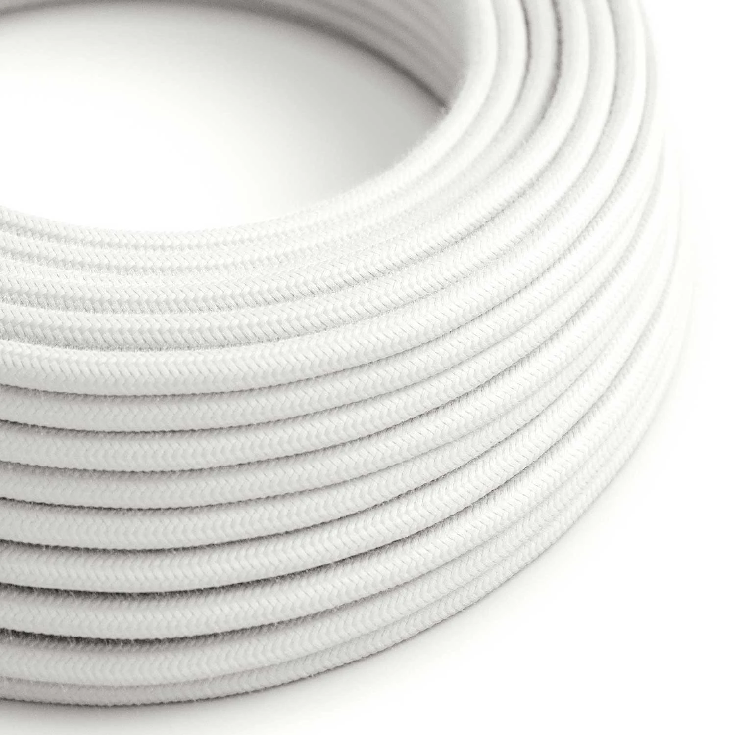 Cavo tessile Bianco Ottico in cotone - L'Originale Creative-Cables - RC01 rotondo 2x0,75mm / 3x0,75mm