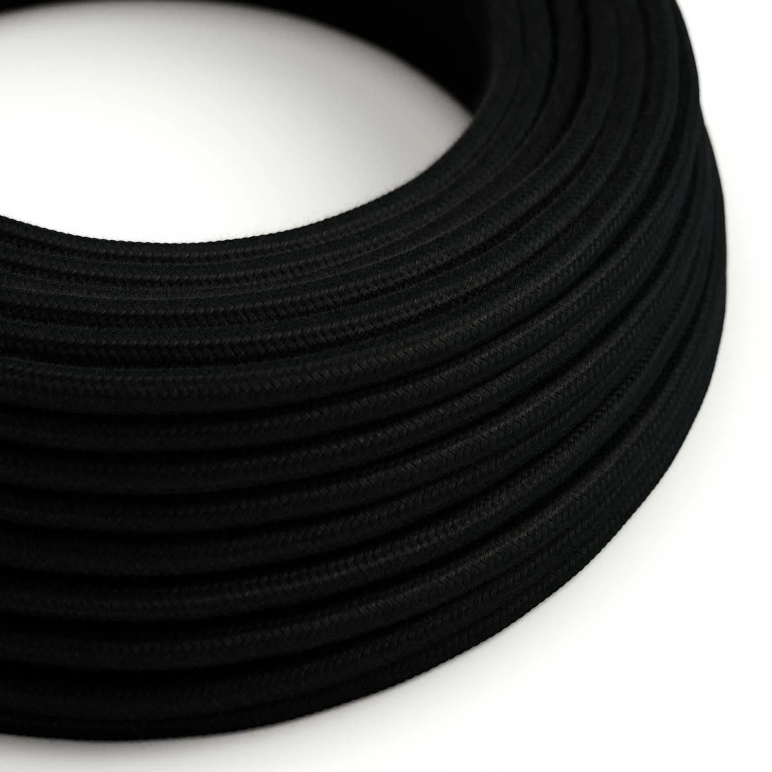 Cavo tessile Nero Carbone in cotone - L'Originale Creative-Cables - RC04 rotondo 2x0,75mm / 3x0,75mm