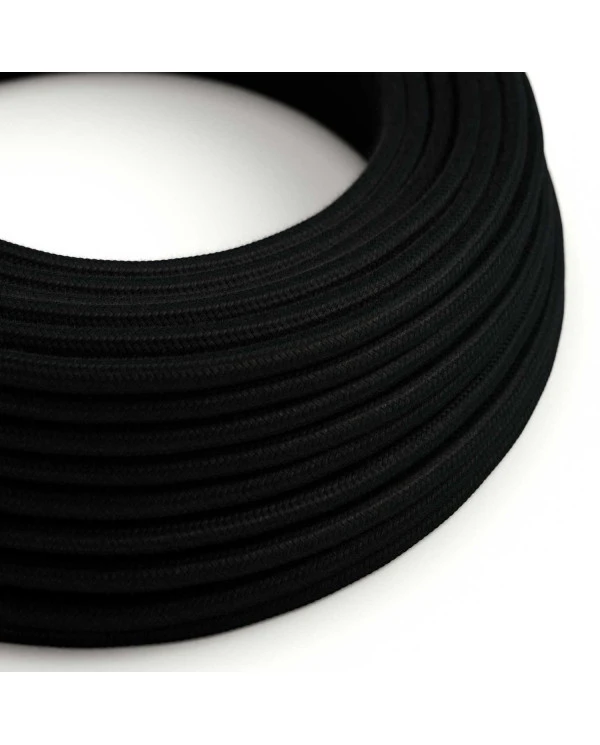 Cavo tessile Nero Carbone in cotone - L'Originale Creative-Cables - RC04 rotondo 2x0,75mm / 3x0,75mm