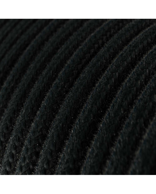 Cavo tessile Nero Carbone in cotone - L'Originale Creative-Cables - RC04 rotondo 2x0,75mm / 3x0,75mm