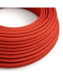 Cavo elettrico ricoperto Rosso Fuoco lucido e glitterato - L'Originale Creative Cables, per decorazioni luminose uniche - RL09