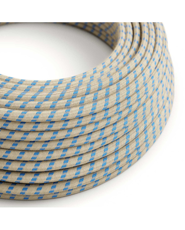 Cavo tessile Blu Steward e Beige Stripes - L'Originale Creative-Cables - RD55 rotondo 2x0,75mm / 3x0,75mm