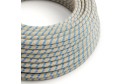 Cavo tessile Blu Steward e Beige Stripes - L'Originale Creative-Cables - RD55 rotondo 2x0,75mm / 3x0,75mm