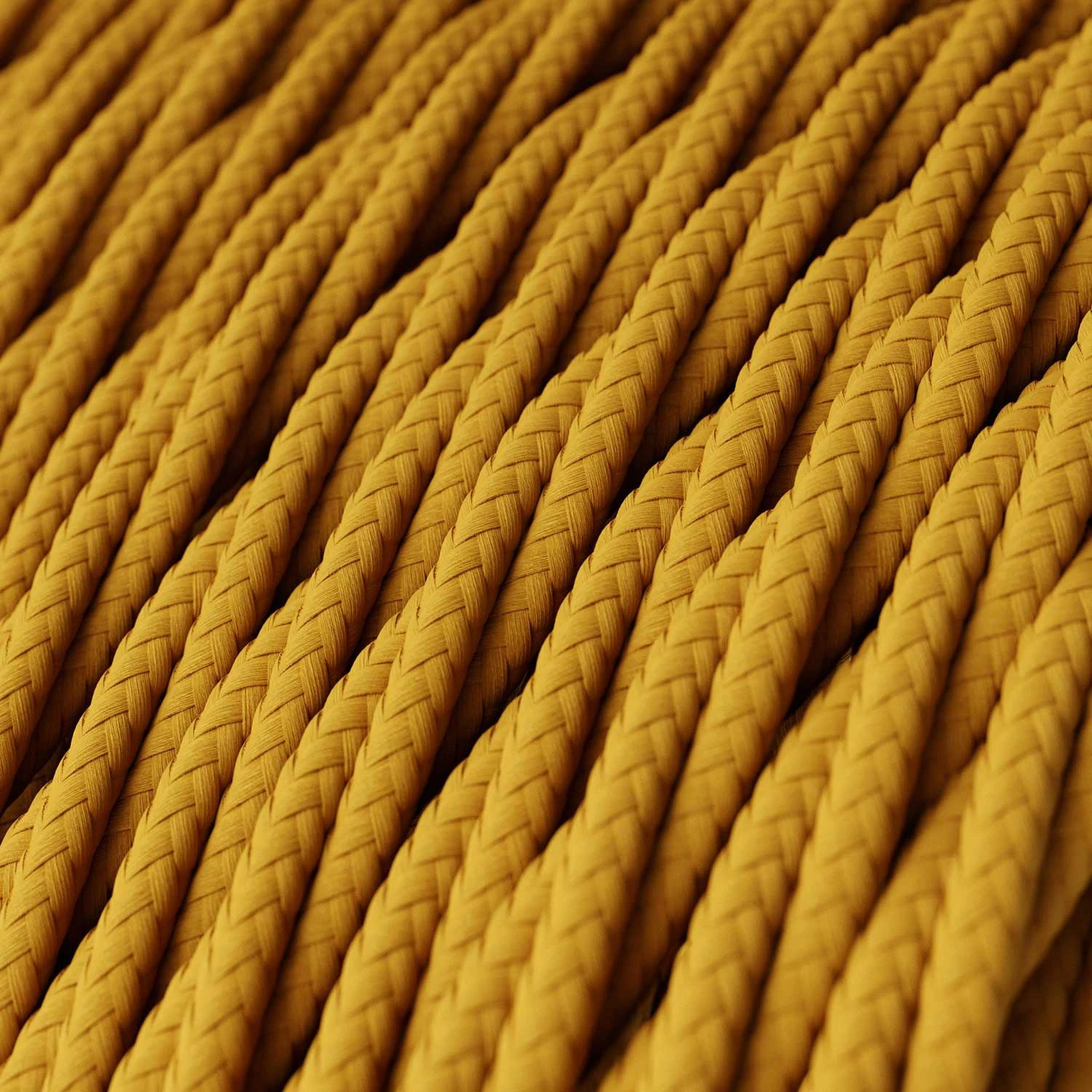 Cavo elettrico trecciato color Giallo Senape - L'Originale Creative Cables, progettato valorizzare i tuoi lampadari - TM25