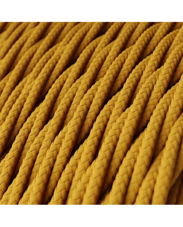 Cavo elettrico trecciato color Giallo Senape - L'Originale Creative Cables, progettato valorizzare i tuoi lampadari - TM25