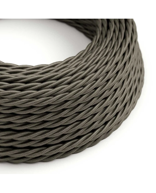 Cavo tessile trecciato color Grigio Scuro - L'Originale Creative Cables, ottimo per lampade raffinate - TM26