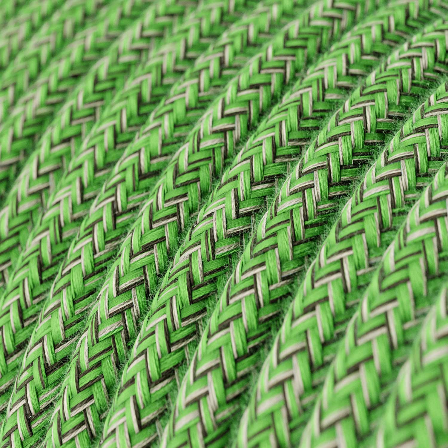 Cavo tessile Verde Bronte in cotone - L'Originale Creative-Cables - RX08 rotondo 2x0,75mm / 3x0,75mm