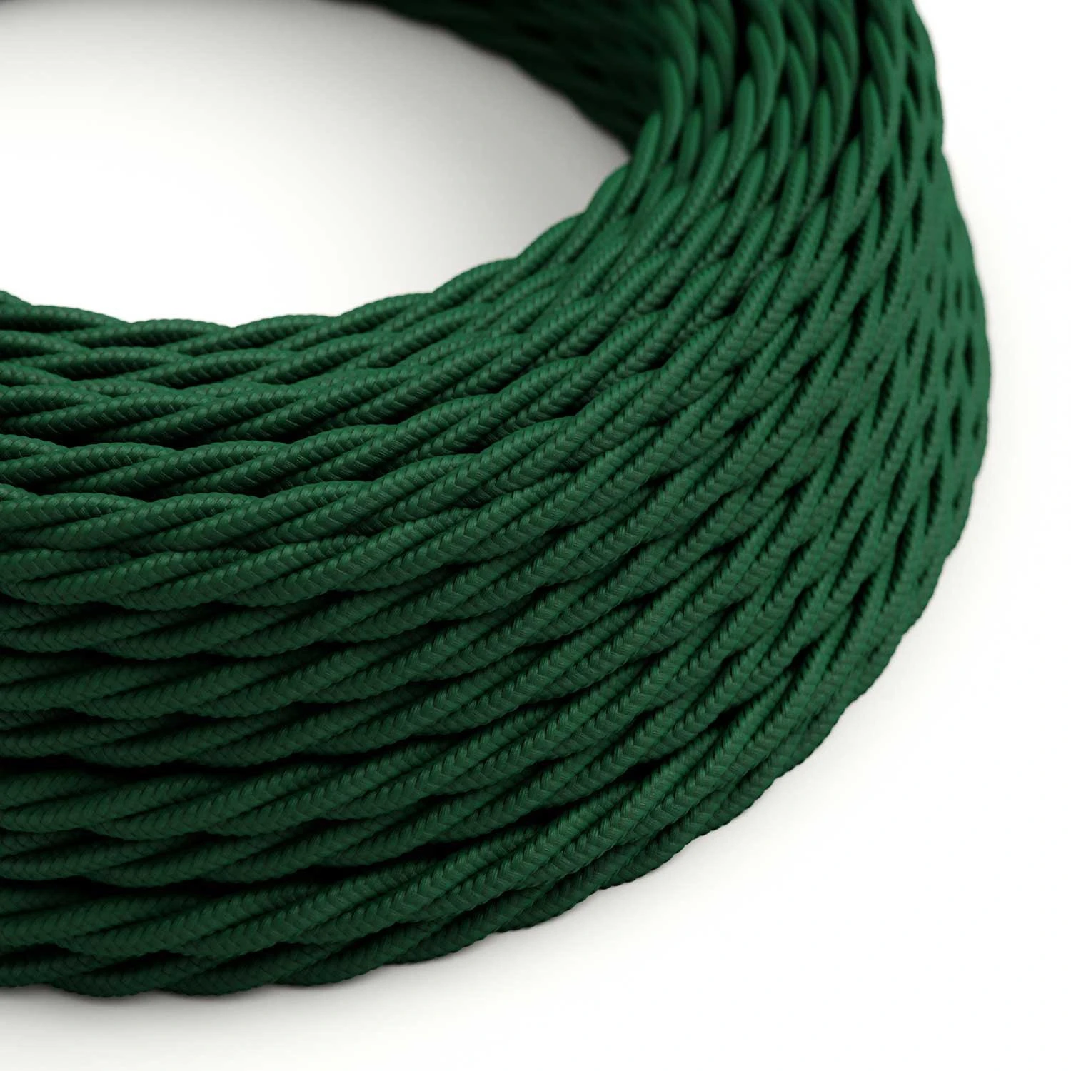 Filo elettrico in tessuto trecciato Verde Bosco - L'Originale Creative Cables, progettato valorizzare i tuoi lampadari - TM21