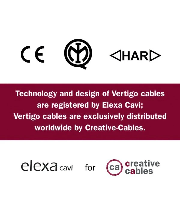 Corda tessile in cotone e lino Zabaione Vertigo - L'Originale Creative Cables, pensato per lampade esclusive - ERD22