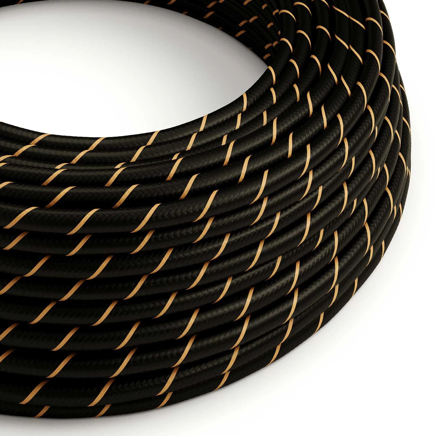 Cavo tessile colorato Nero e Oro Vertigo - L'Originale Creative Cables, pensato per lampade esclusive - ERM42