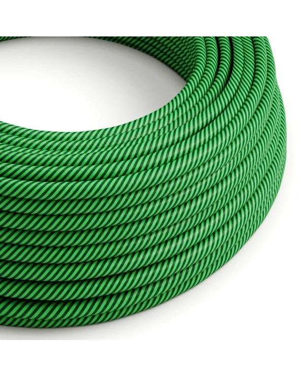 Cavo elettrico ricoperto in tessuto Kiwi e Verde Bosco Vertigo - L'Originale Creative Cables, per lampade colorate - ERM48