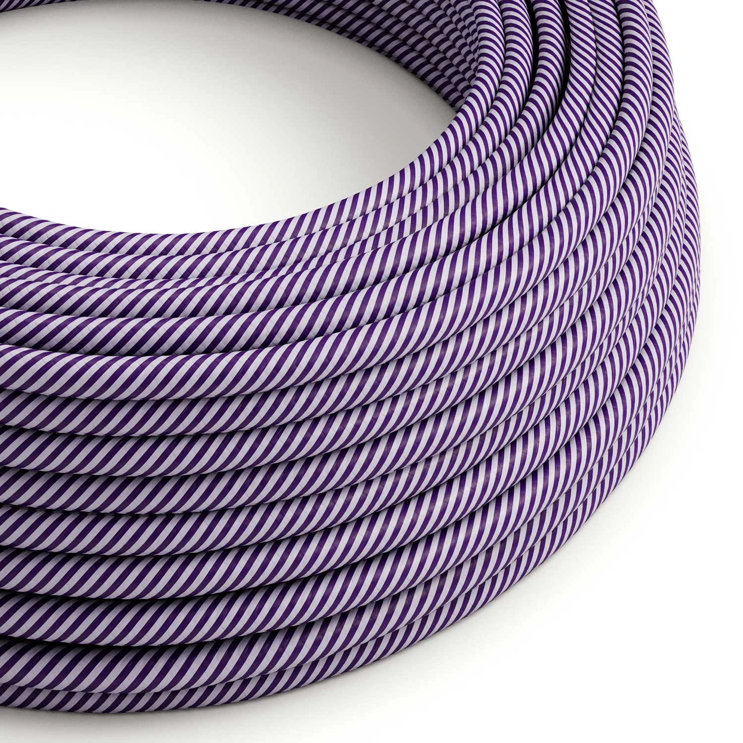 Cavo elettrico tessile Lavanda e Viola Scuro Vertigo - L'Originale Creative Cables, per impianti a vista di design - ERM52