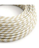 Cavo tessile colorato Crema e Nocciola Vertigo - L'Originale Creative Cables, per lampade e lampadari classici - ERM56