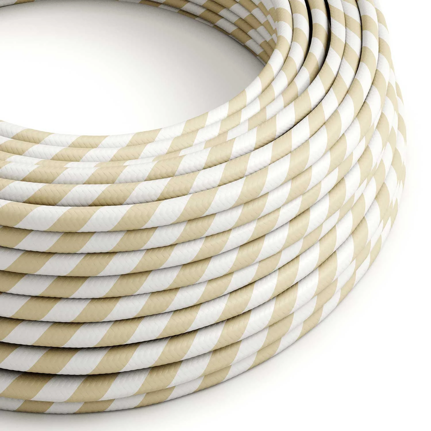 Cavo tessile colorato Crema e Nocciola Vertigo - L'Originale Creative Cables, per lampade e lampadari classici - ERM56