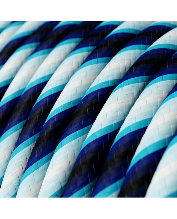 Cavo tessile Regimental blu Vertigo lucido - L'Originale Creative-Cables - ERM60 rotondo 2x0,75mm / 3x0,75mm
