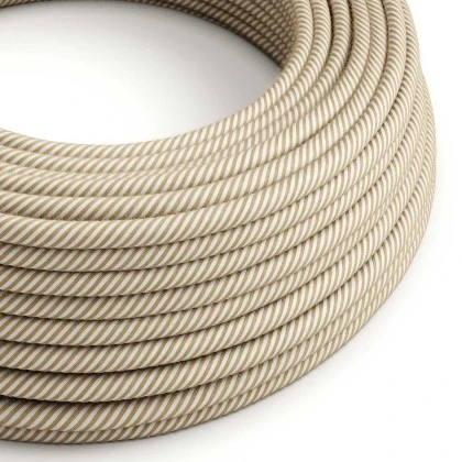 Cavo elettrico colorato Juta Naturale e Cotone Bianco Vertigo - L'Originale Creative Cables, per progetti luminosi unici - ERN07