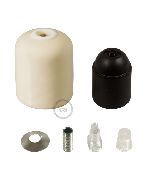 Kit portalampada E27 in ceramica