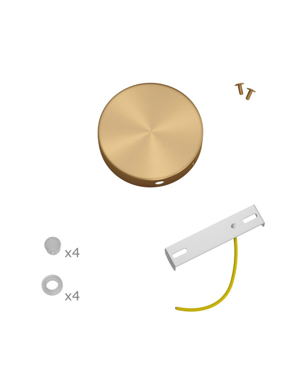 Kit Mini rosone cilindrico in metallo a 4 fori laterali (scatola di derivazione)