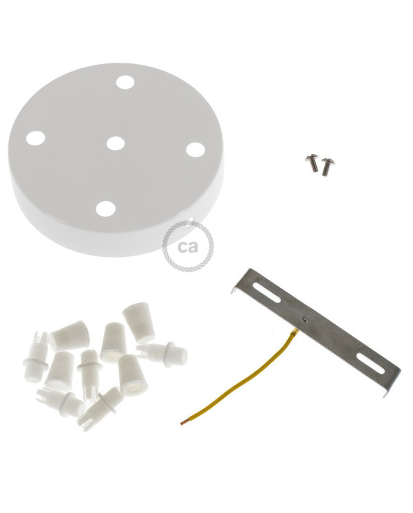 Kit rosone cilindrico in metallo a 5 fori