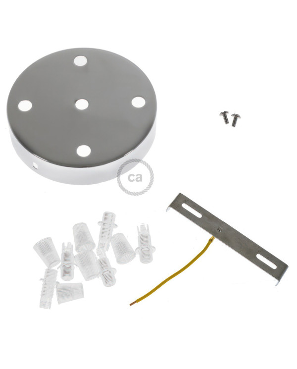 Kit rosone cilindrico in metallo a 5 fori