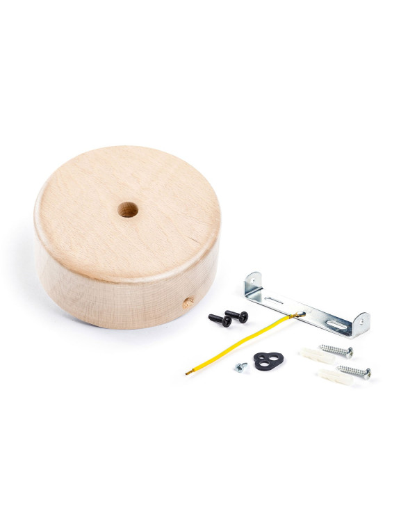 Kit Mini rosone cilindrico in legno a 1 foro centrale