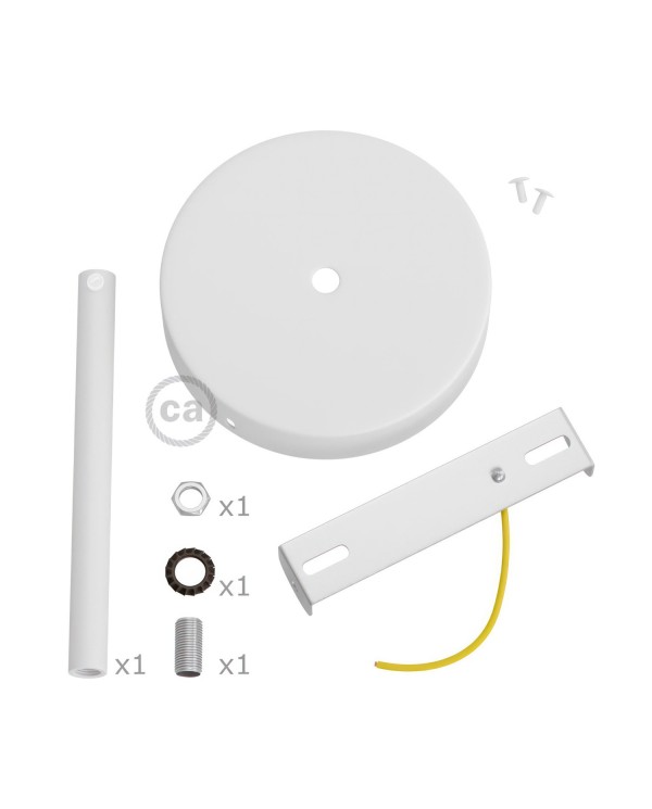 Kit rosone cilindrico in metallo con serracavo da 15 cm