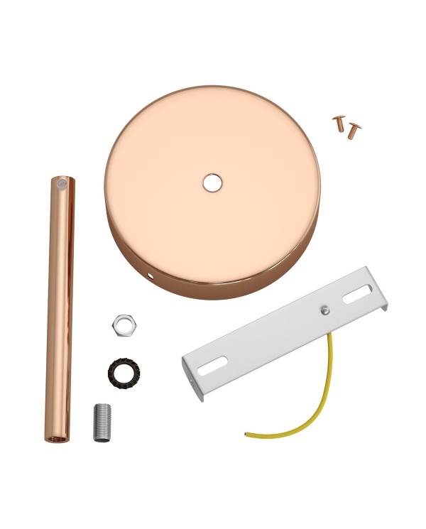 Kit rosone cilindrico in metallo con serracavo da 15 cm