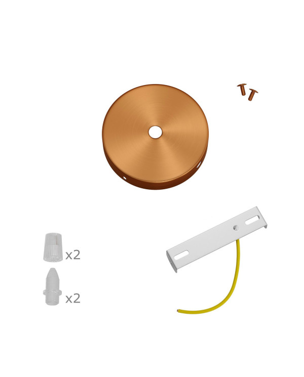 Kit rosone cilindrico Mini in metallo a 2 fori e 4 fori laterali