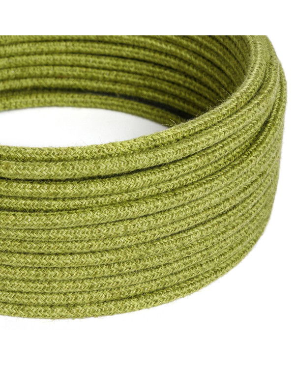 Cavo tessile Verde Fieno in juta - L'Originale Creative-Cables - RN23 rotondo 2x0,75mm / 3x0,75mm