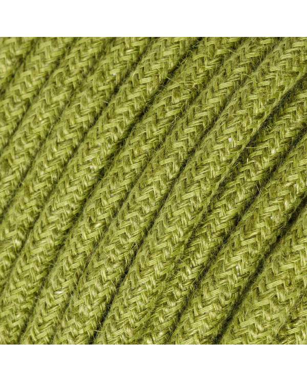 Cavo tessile Verde Fieno in juta - L'Originale Creative-Cables - RN23 rotondo 2x0,75mm / 3x0,75mm