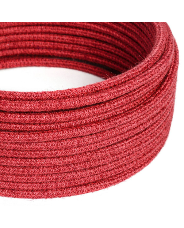 Cavo tessile Rosso Ciliegia in juta - L'Originale Creative-Cables - RN24 rotondo 2x0,75mm / 3x0,75mm