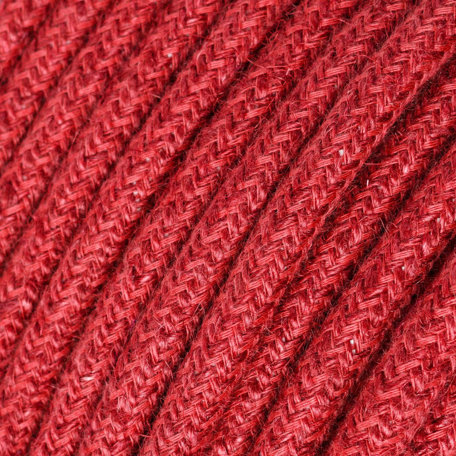 Cavo tessile Rosso Ciliegia in juta - L'Originale Creative-Cables - RN24 rotondo 2x0,75mm / 3x0,75mm