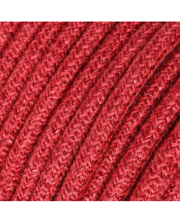 Cavo tessile Rosso Ciliegia in juta - L'Originale Creative-Cables - RN24 rotondo 2x0,75mm / 3x0,75mm