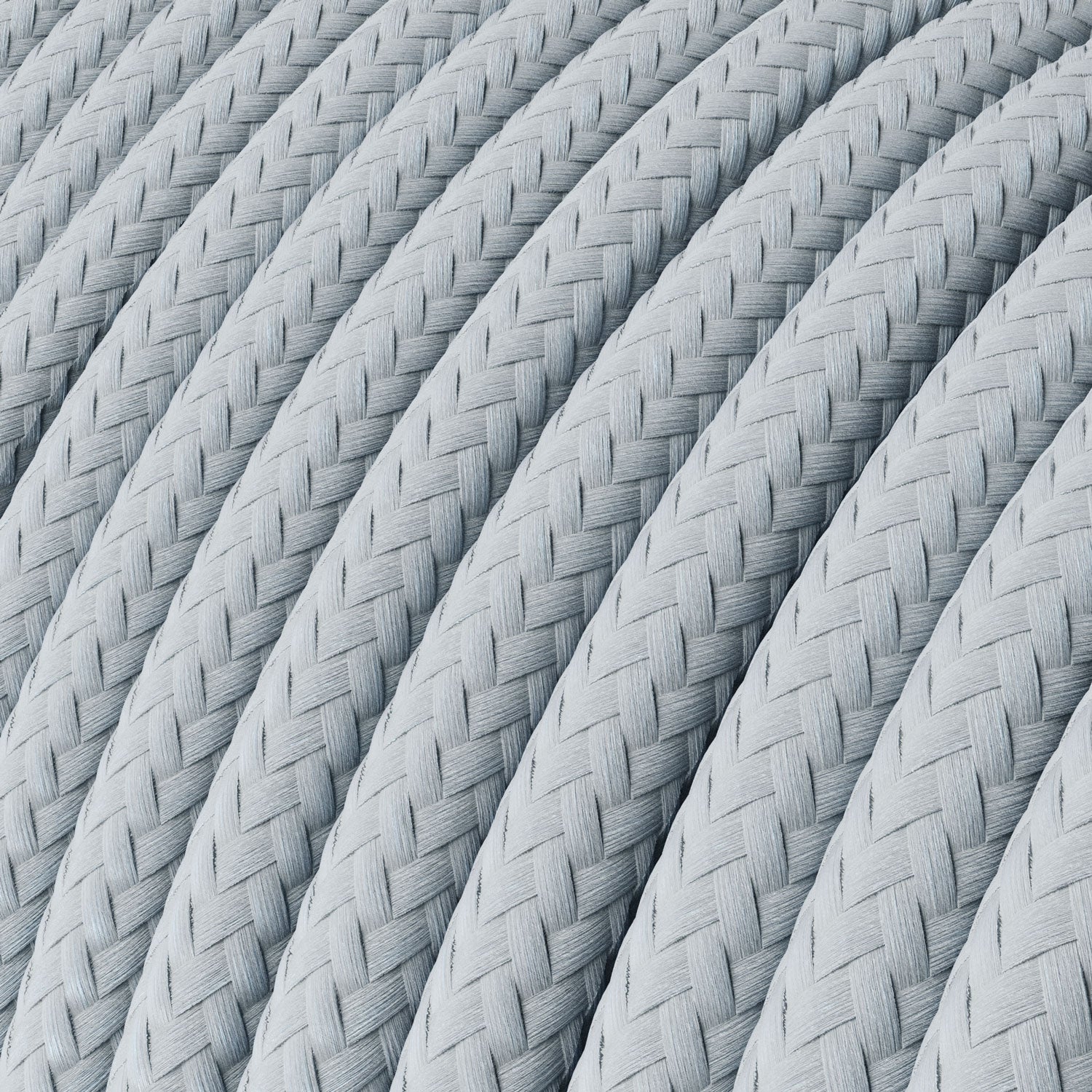 Corda elettrica in tessuto lucido Grigio Azzurro - L'Originale Creative Cables, per creare lampade uniche - RM30