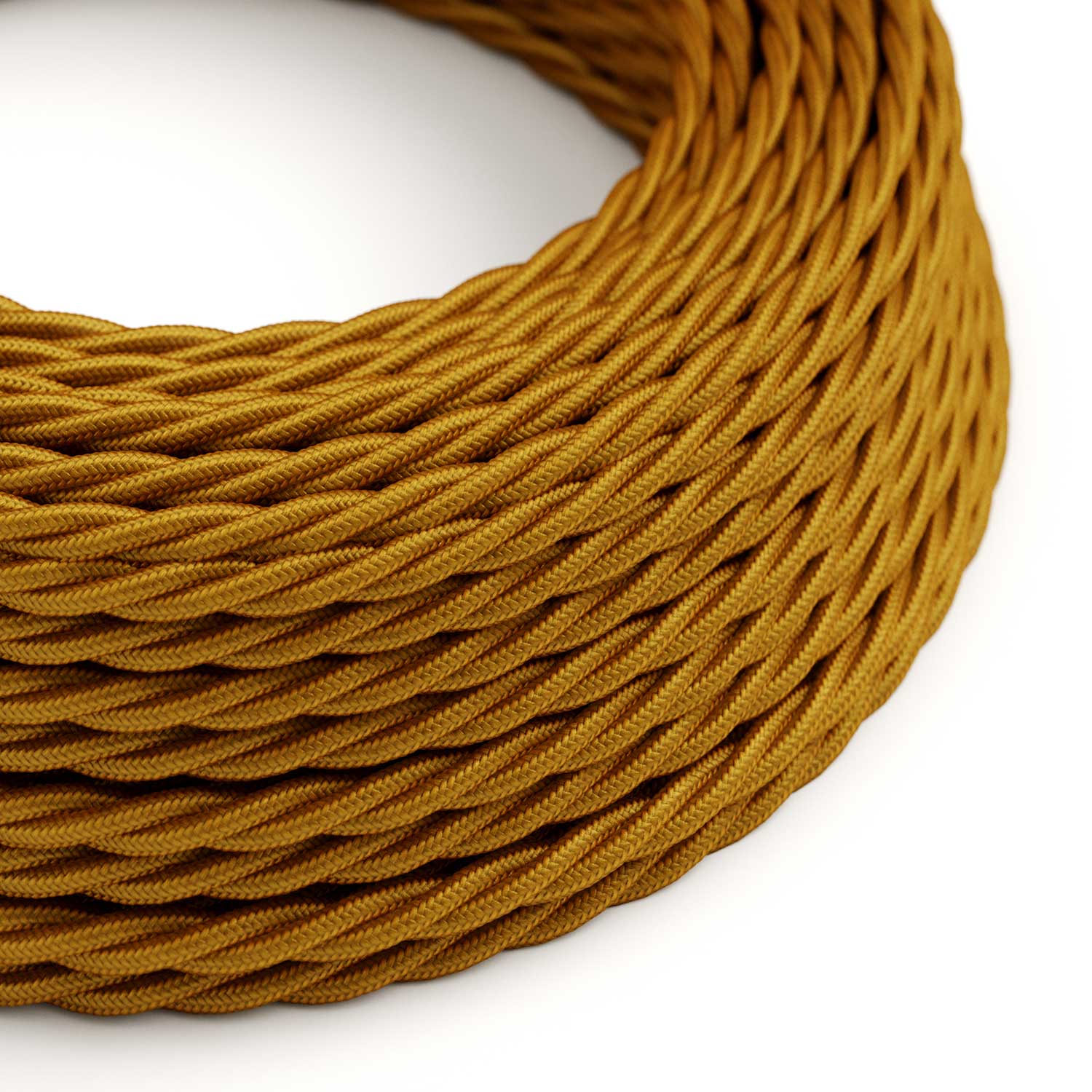 Cavo tessile Oro lucido - L'Originale Creative-Cables - TM05 trecciato 2x0,75mm / 3x0,75mm